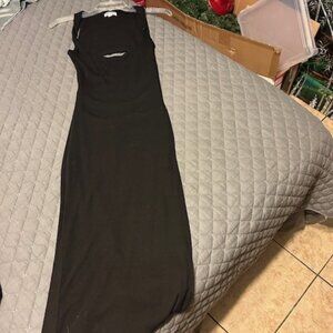 Black midi dress w/back cutout